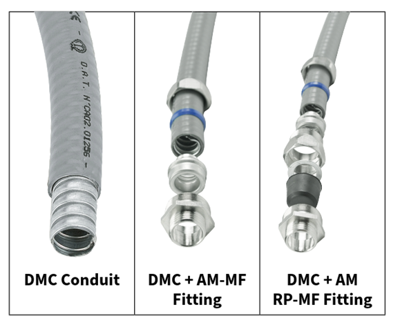DMC Conduit of Galvanized Steel and PVC coating with Fitting Type AM-MF of Euro2000