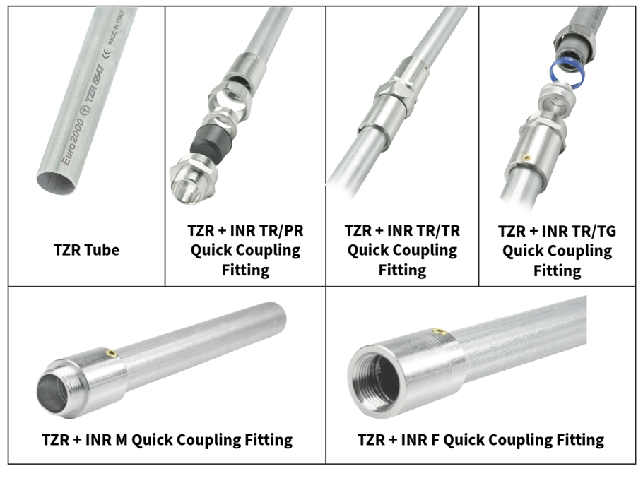 TZR Rigid Steel Tube of Euro2000 with Quick Coupling Fittings.